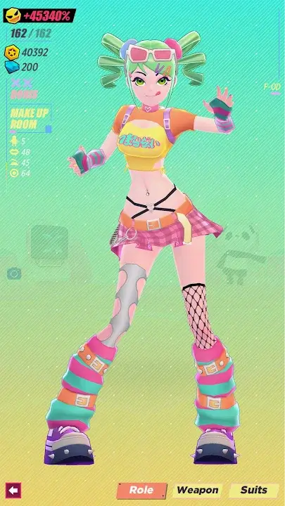 slash girl mod apk outfit screen